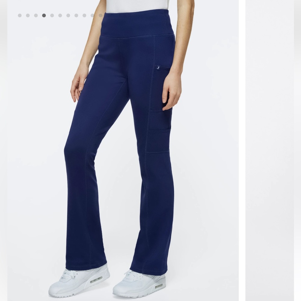 Jaanuu Bootcut Yoga Scrub Pant, Navy, Small Petite